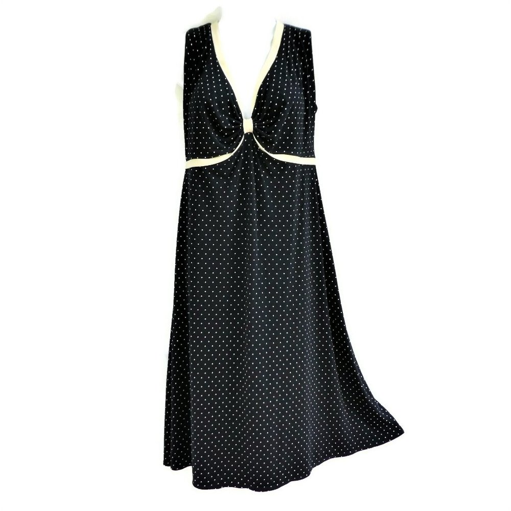 Traces by Tracy Evans Sweetheart Dress Polka Dot Fit Flare Side Zip Stretch 18